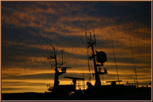 Abendrot üam Himmel von Bergen