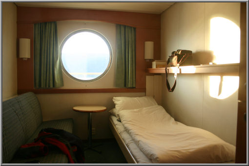 Unsere Kabine auf der 'Trollfjord'
