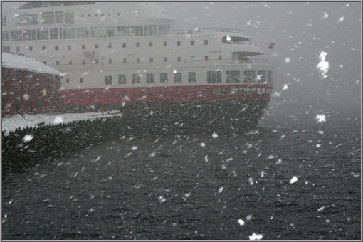 Schneesturm in Honnigsvåg