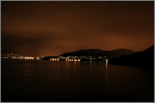 Bergen nächtliche Ausfahrt
