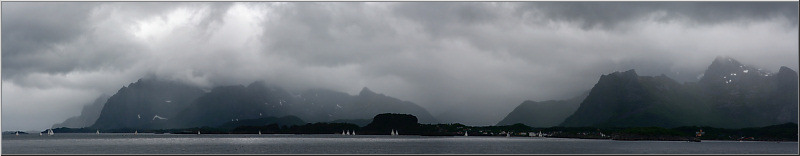 Lofotwand bei Regenwetter